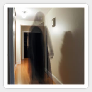 Ghost figure in liminal space - weirdcore background Sticker